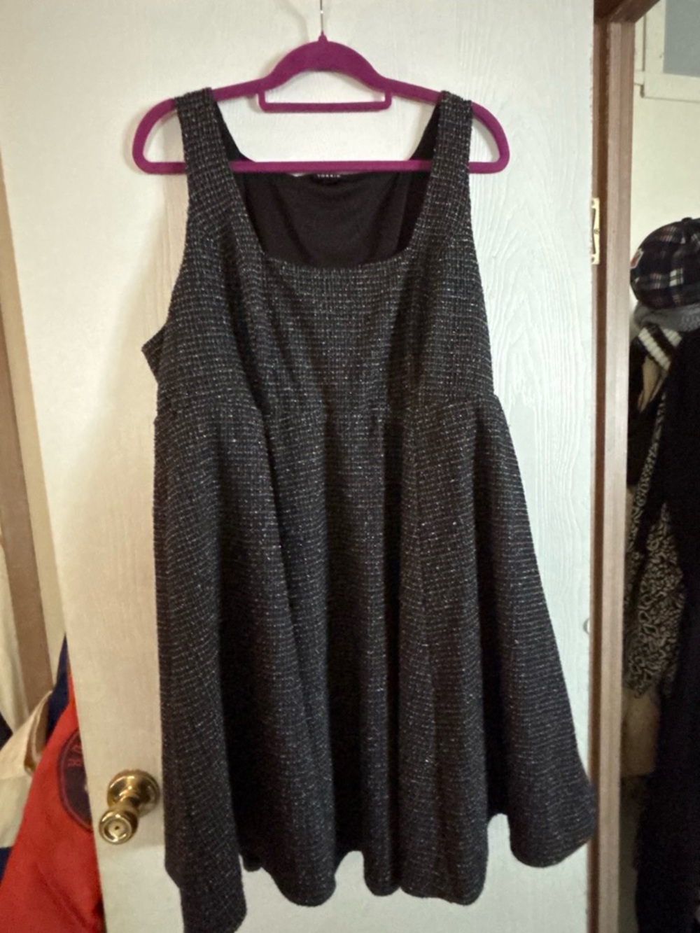 torrid Black Metallic Thread Fit-and-Flare Dress